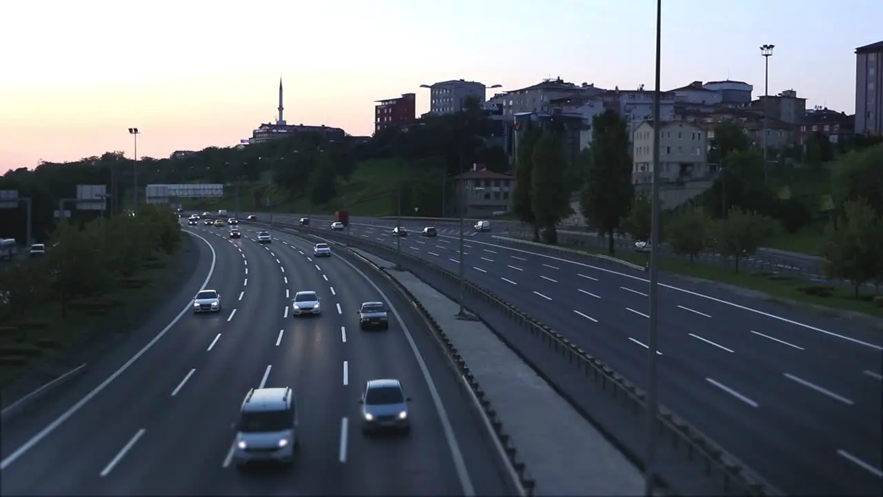 Timelapse Evening Cars Traffic