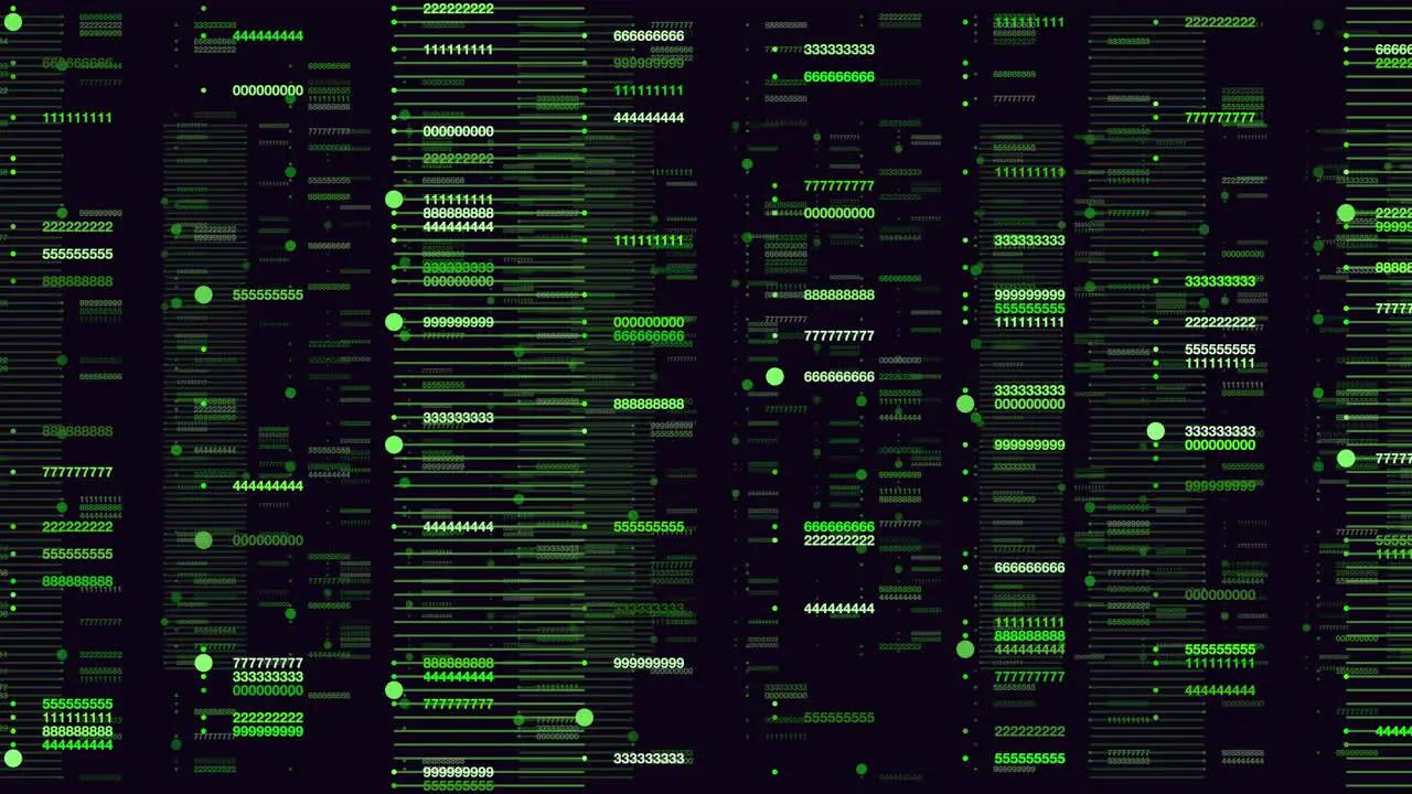 Números Y Líneas Verdes Aleatorios En Matriz