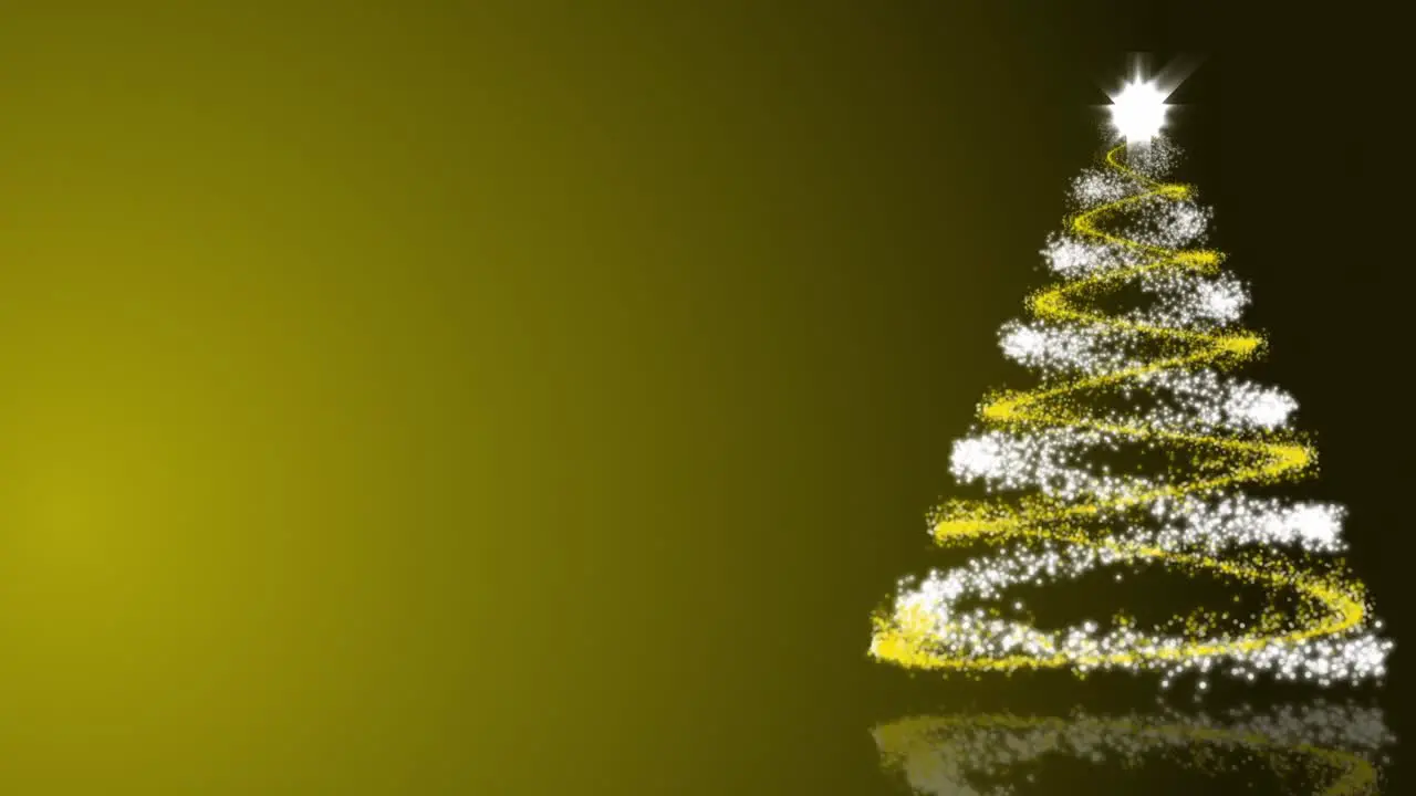 Christmas Tree on Gold Background Loop