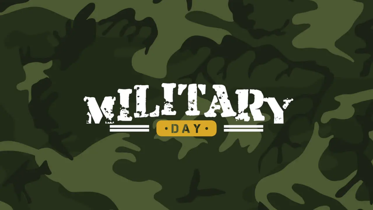 Animation text Military Day on military background 1