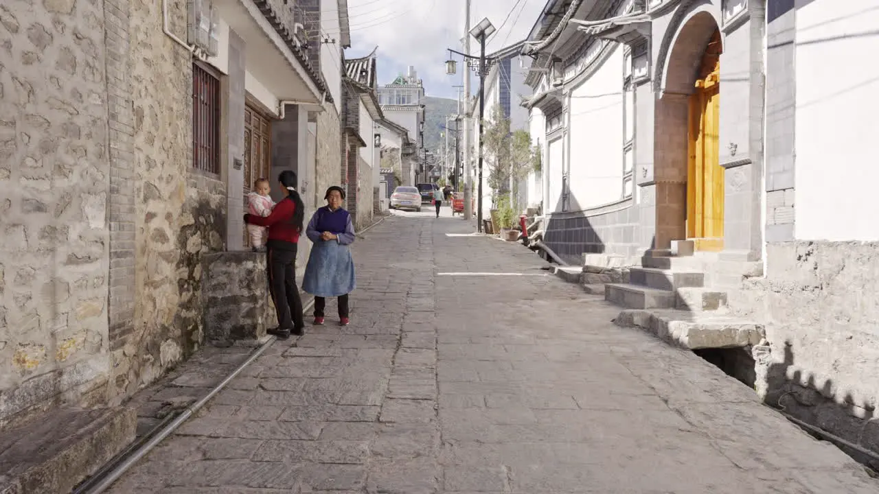 Ethnic Minority Group in Village in Yunnan China