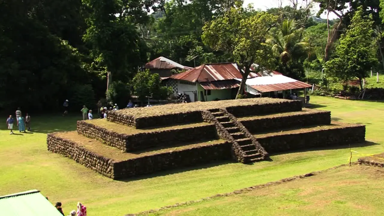 Upper view of one of the main pyramids from the Izapa archeological site in Mexico