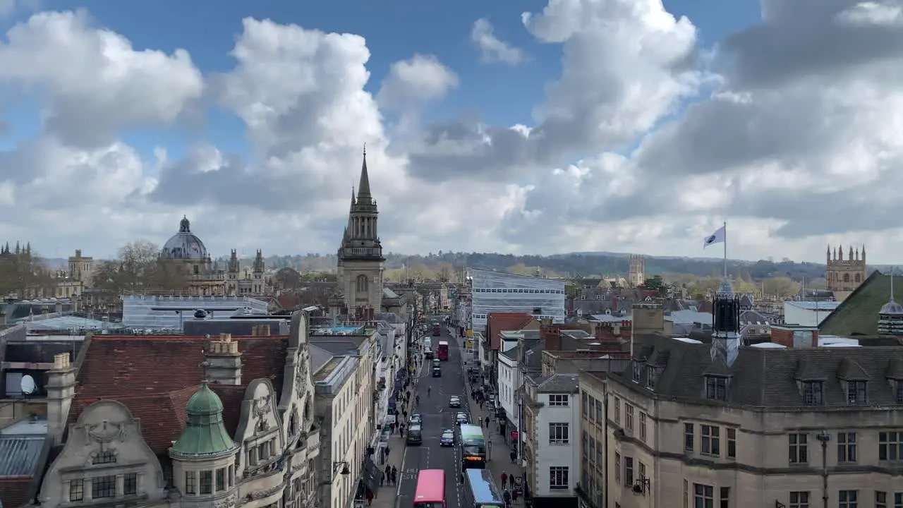 A high angle view of downtown Oxford and High Street