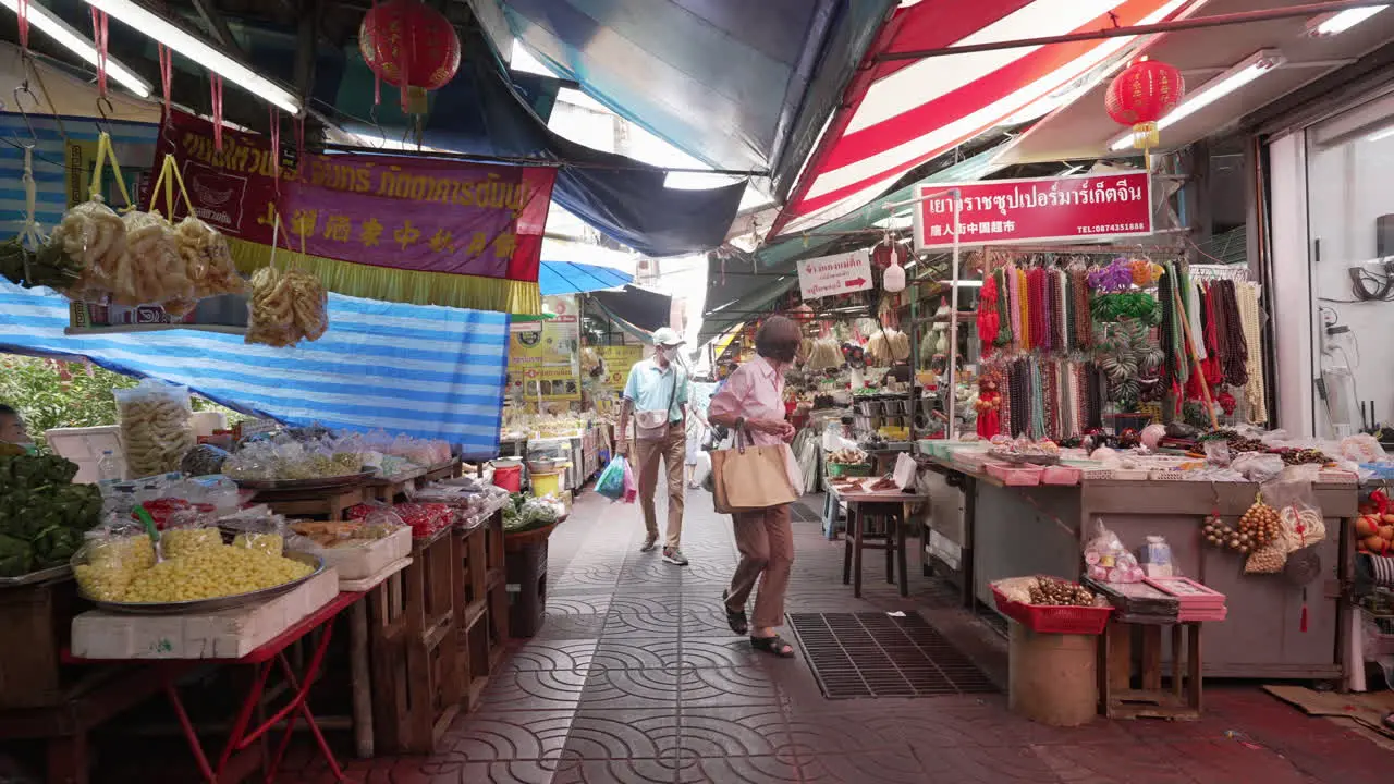 Traditional Wet Market in Chinatown in Bangkok Thailand