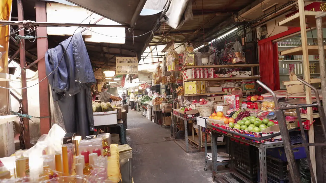 Street Food Vendor Selling Meat at Traditional Market in Chinatown in Bangkok Thailand