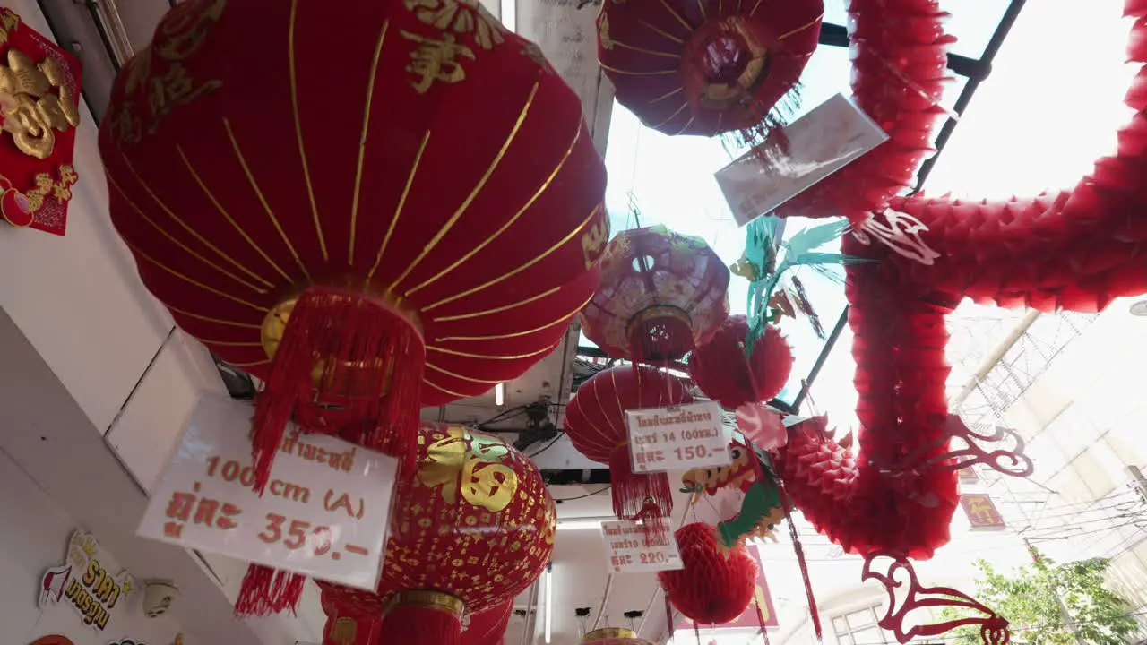 Chinese Lanterns at Shop in Chinatown in Bangkok Thailand