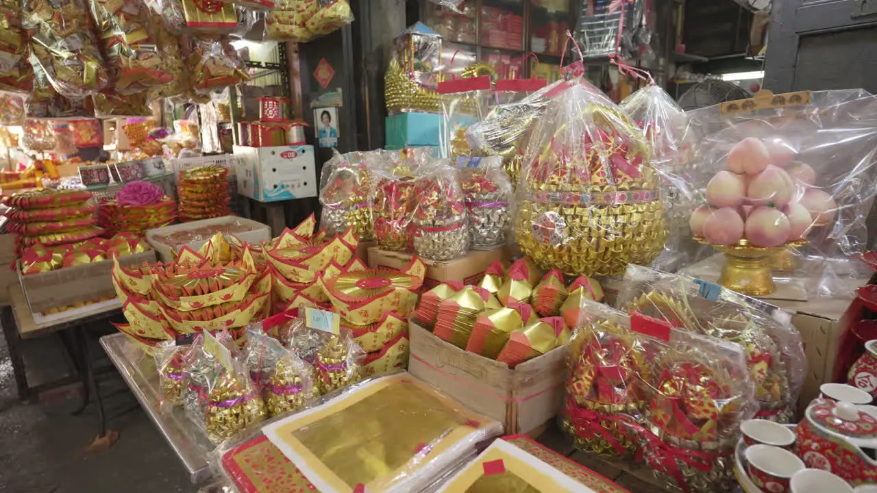 Chinese New Year Decorations in Chinatown in Bangkok Thailand