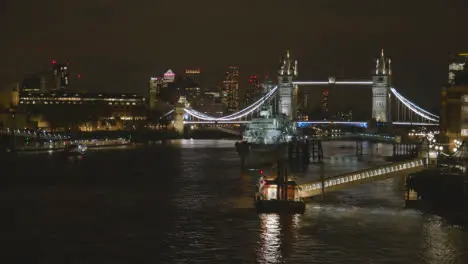 Tower Bridge And City Skyline With HMS Belfast On River Thames London UK At Night 1