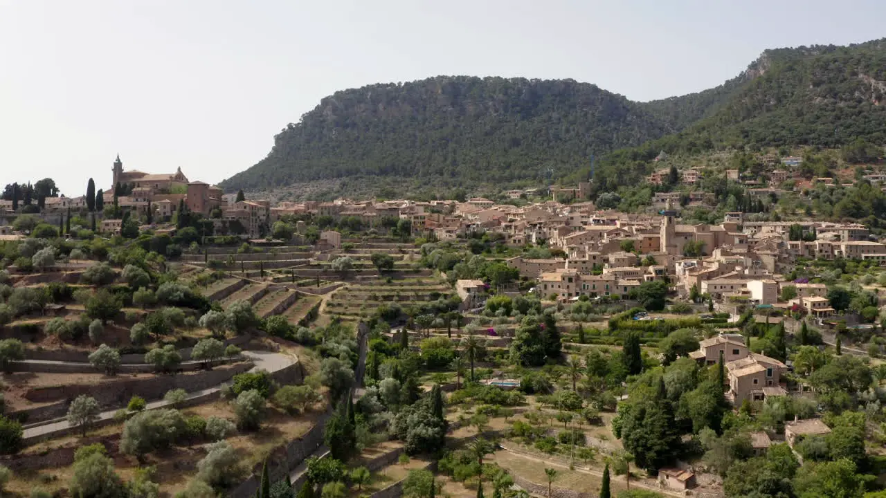 Historical Valldemossa village with Charterhouse Mallorca countryside