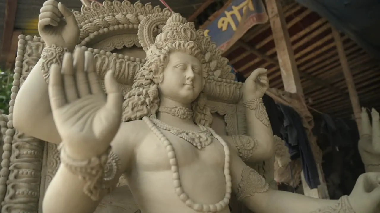 Incomplete sculptures or idols of Hindu Gods and Goddess slowmotion