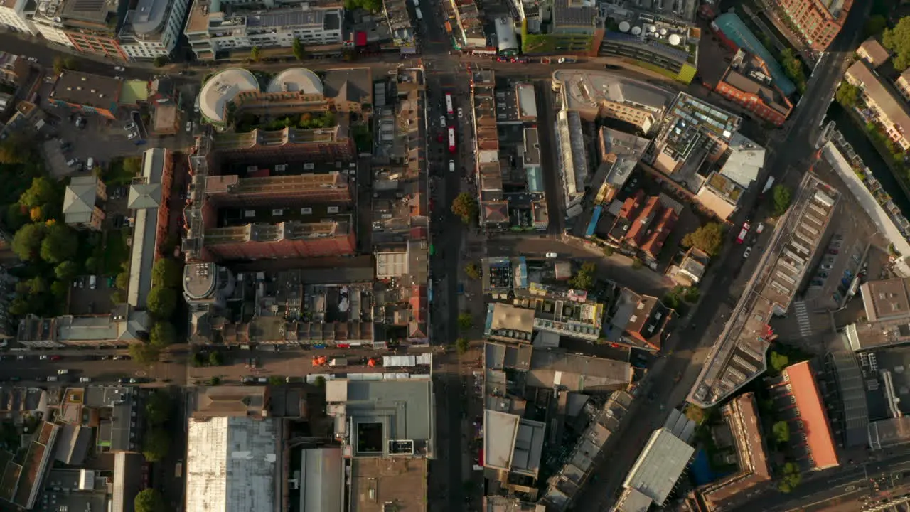 Aerial shot over Camden high street