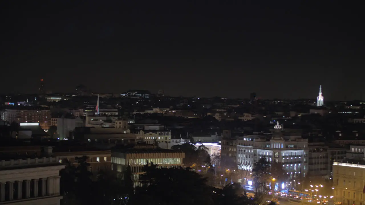 Night cityscape of Madrid Spain