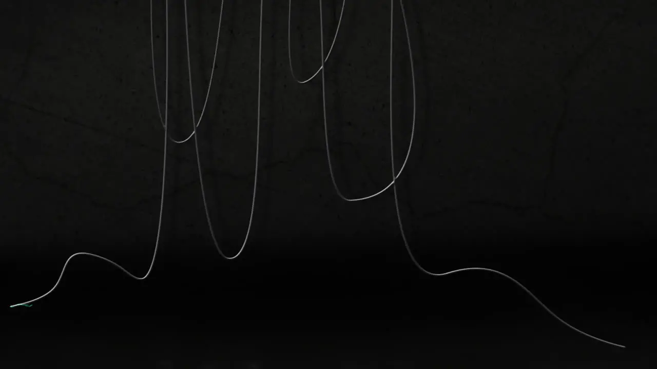 Animation of hanging cables glowing on black background