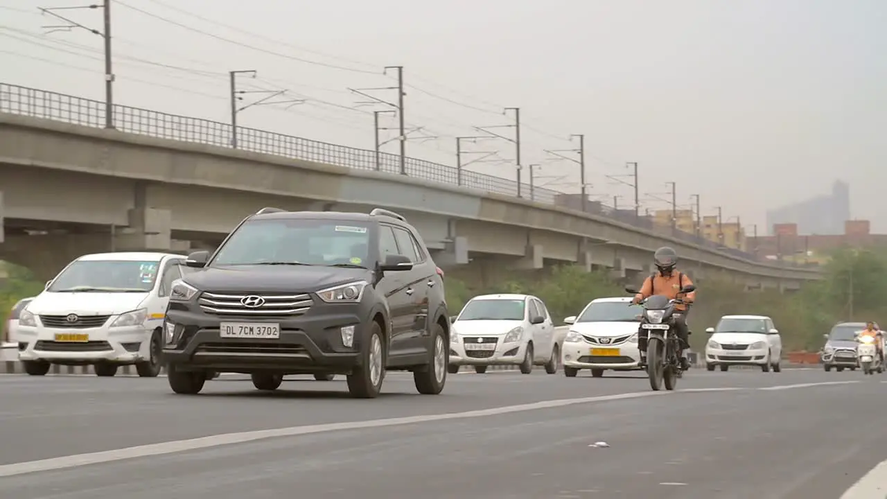 Traffic on a Freeway in India