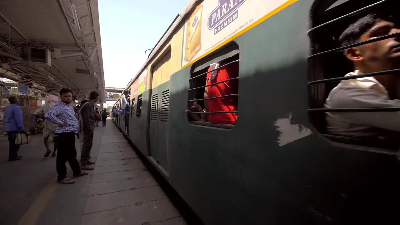 Train Pulling Into Indian Train Station