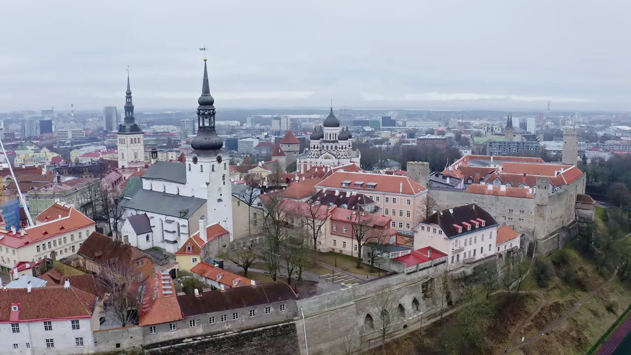 Aerial view of Toompea in Tallinn Estonia