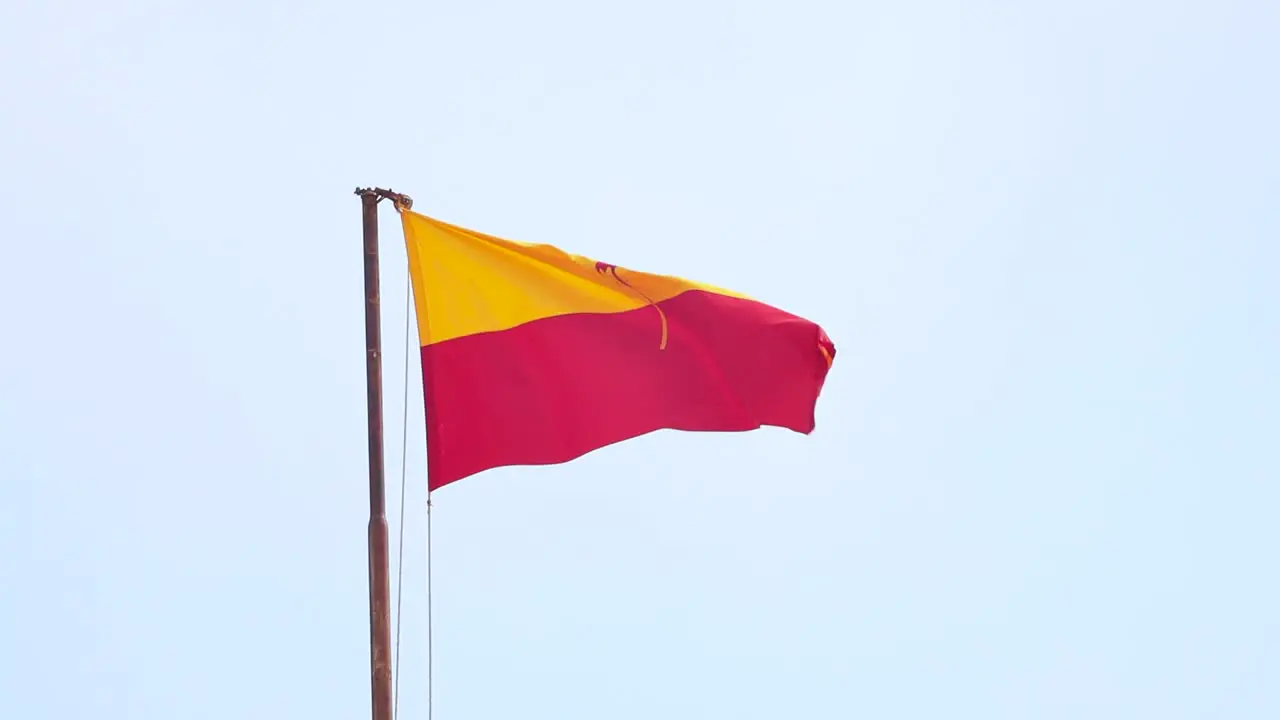 Flag of Jaisalmer in slow motion against the sky Rajasthan India