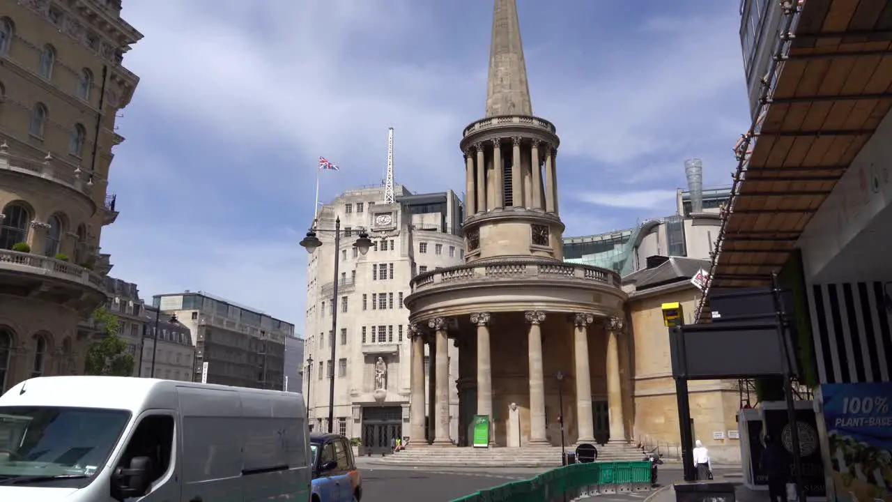 All souls Church on Oxford Street street in central London UK