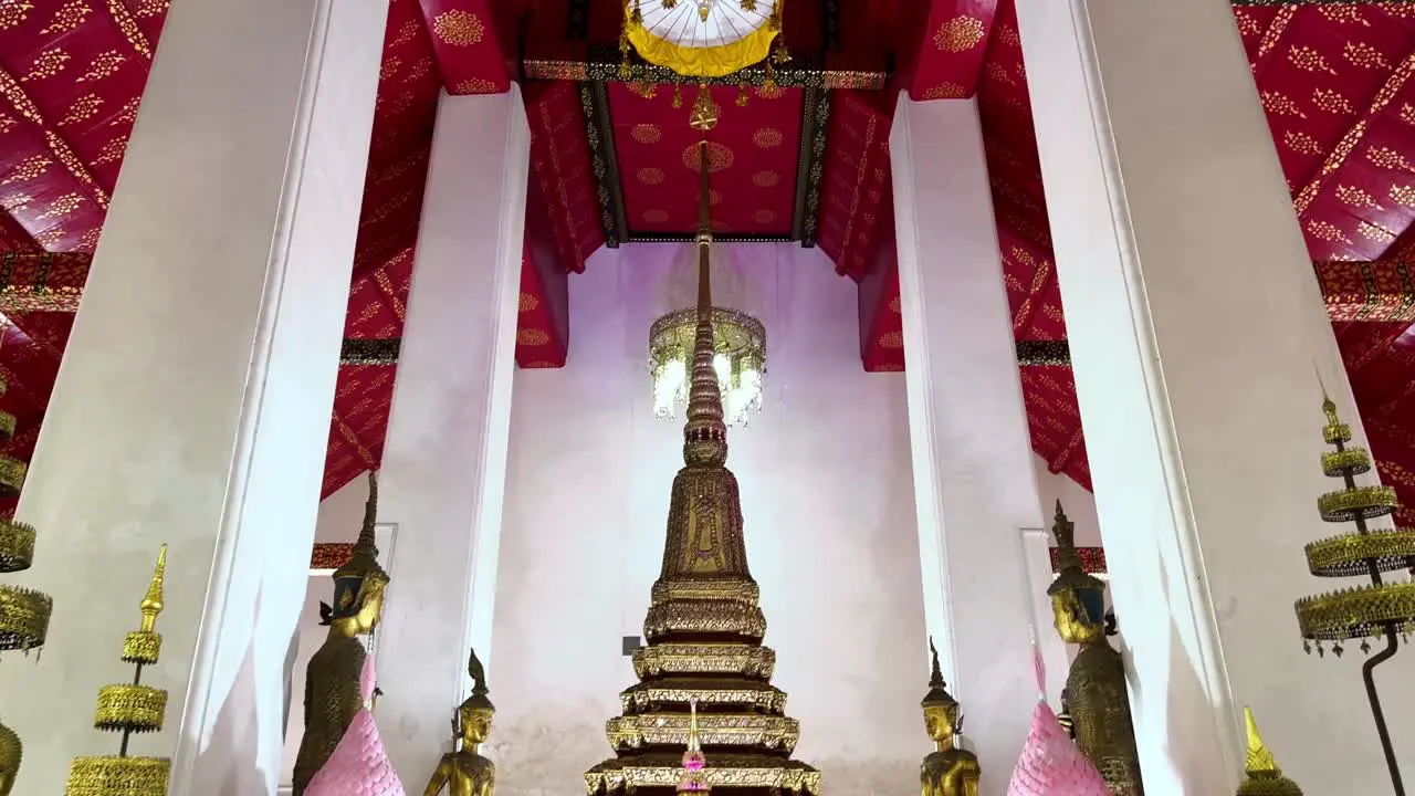 The inside of a Buddhist temple in Thailand