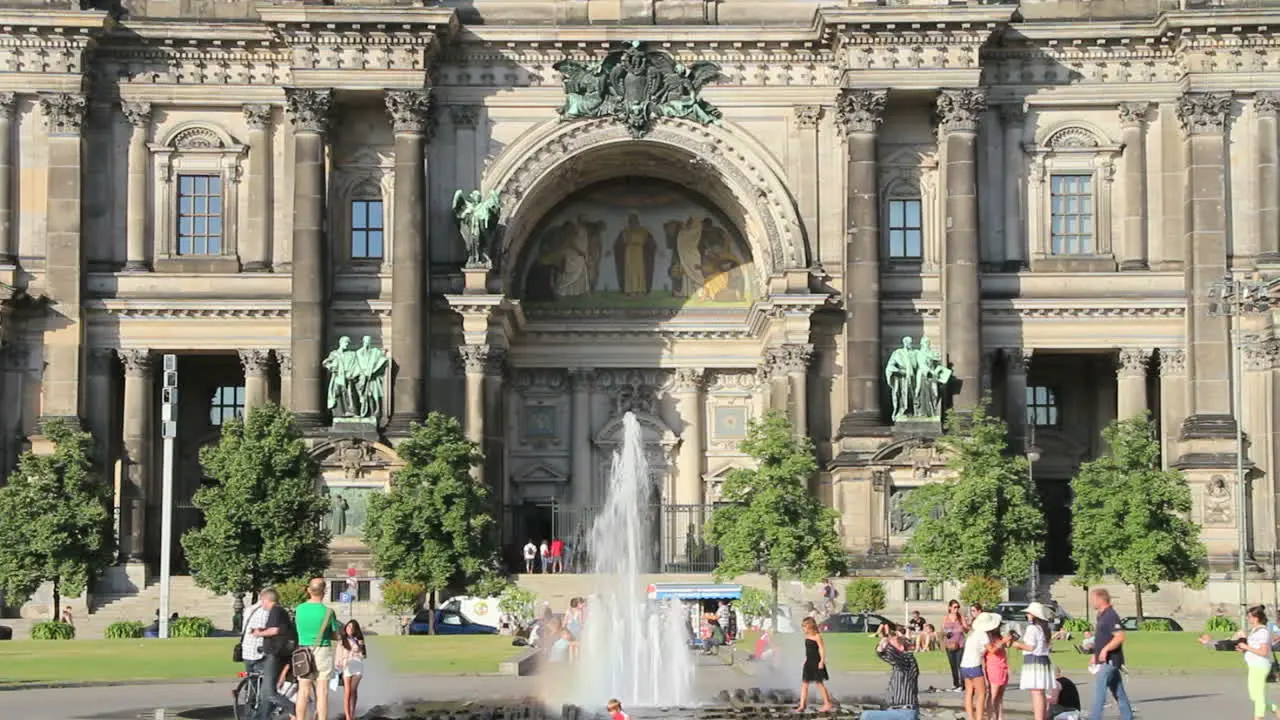 Berlin Cathedral fountain w fresco portion behind