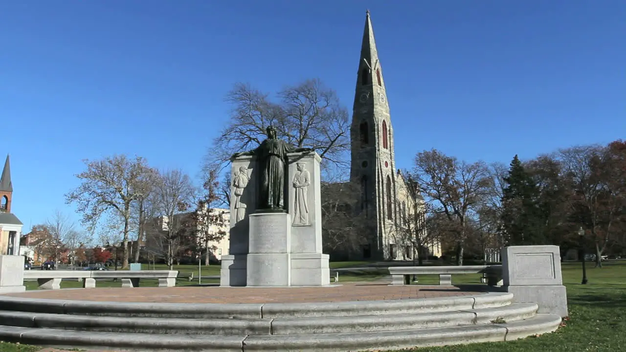 Goshen New York church and monument