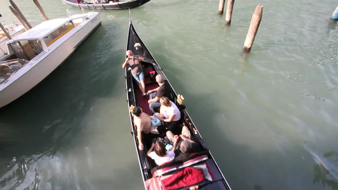 Venice Italy Grand Canal looking down at a gondola