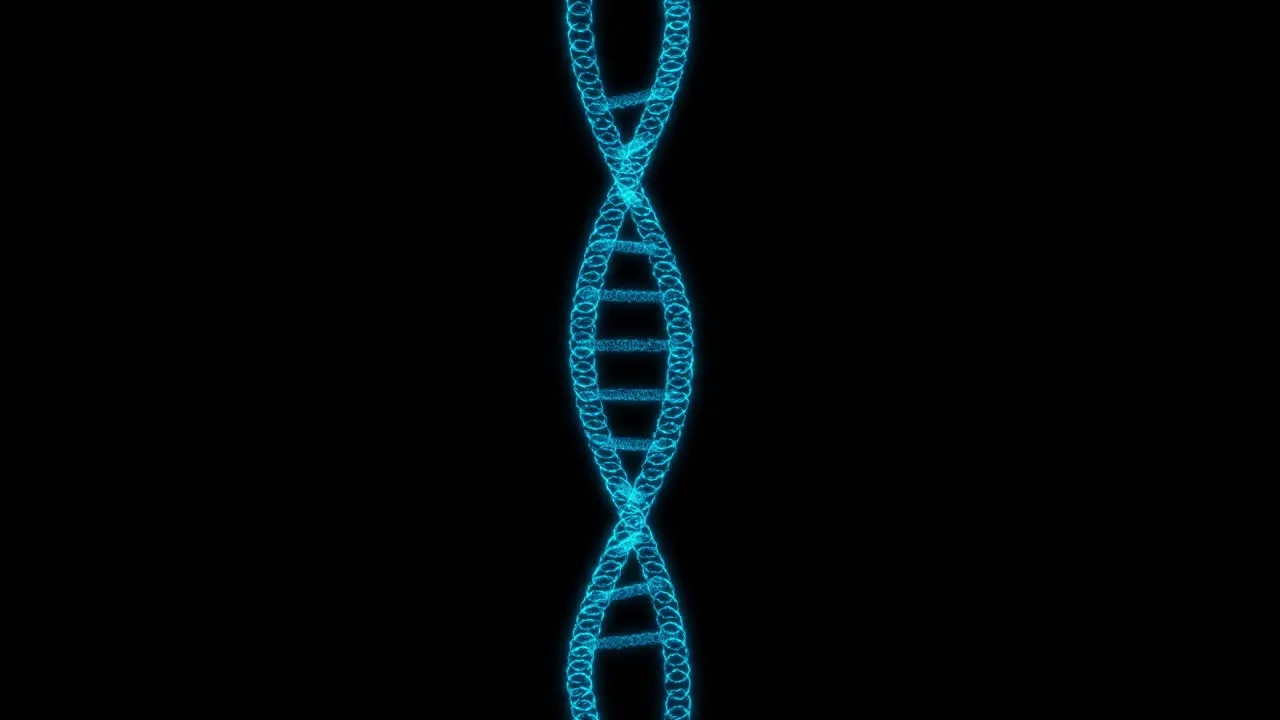 Hologram DNA Spinning and Rotating Futuristic 3D Animation