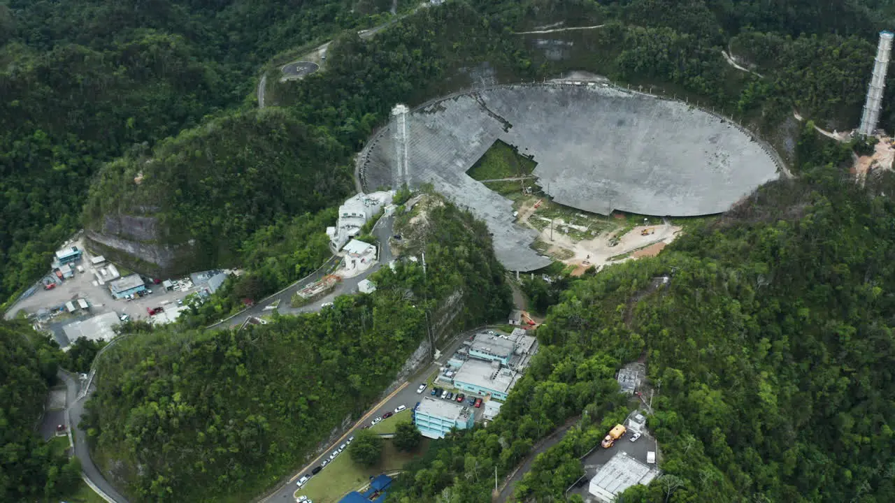 Deconstruction of parabolic antenna dish at Arecibo Observatory slows SETI research