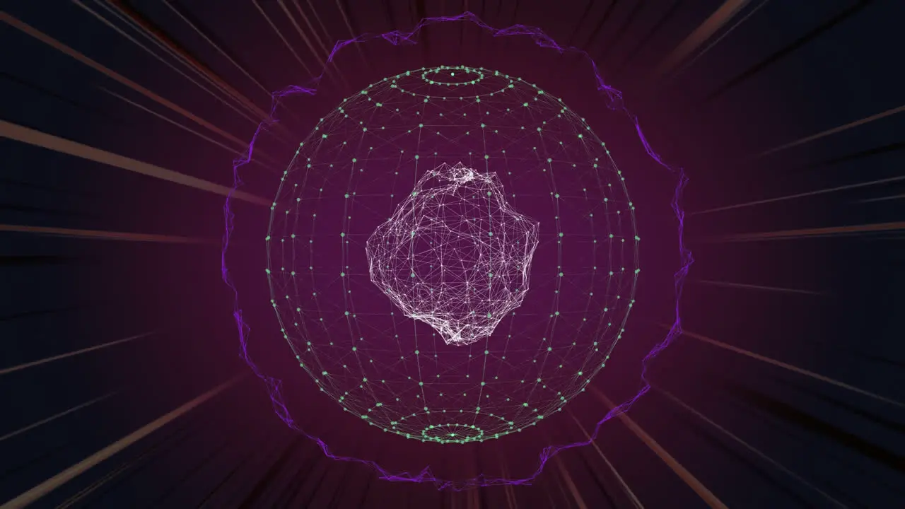 Globe of network of connections against purple background