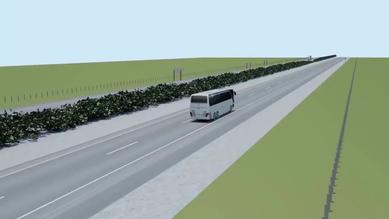 Animated Visualization Of A Bus Truck Collision On A Major Highway 2