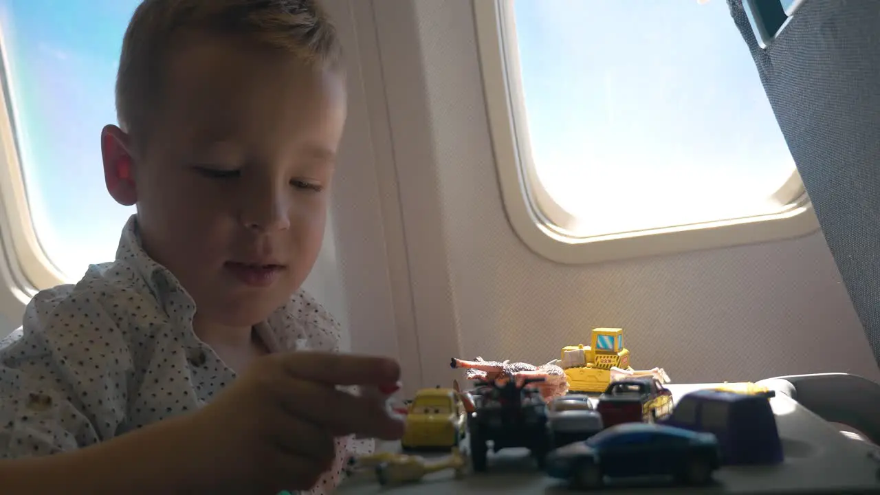 Playful child is ready for enjoyable flight