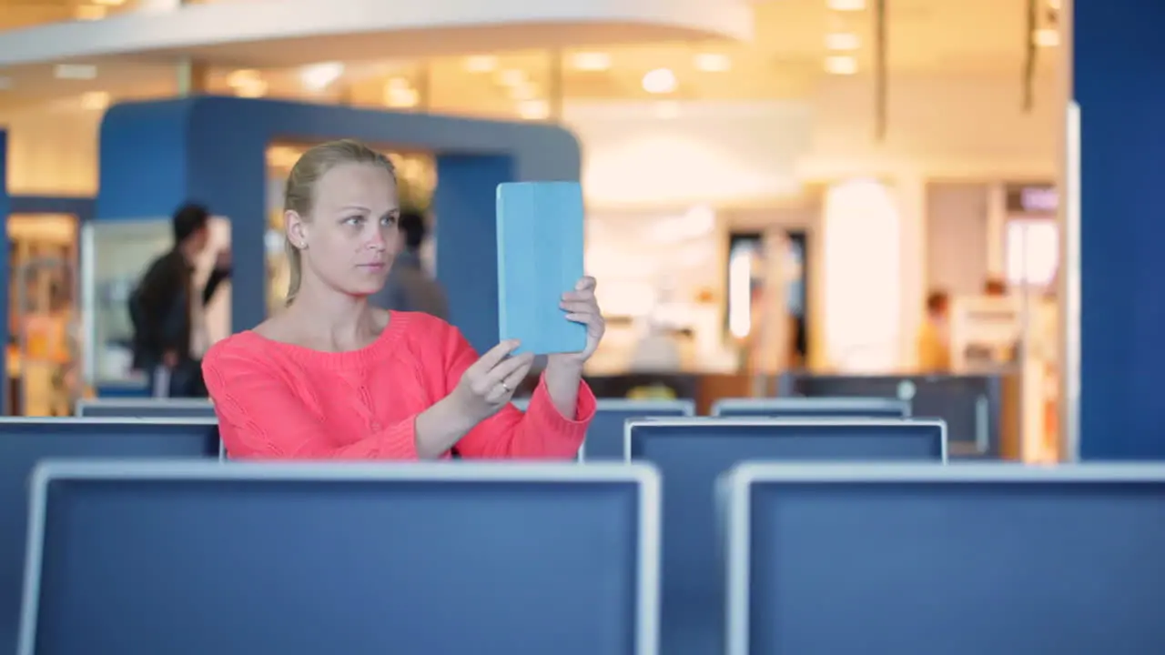 Talking skype in the airport