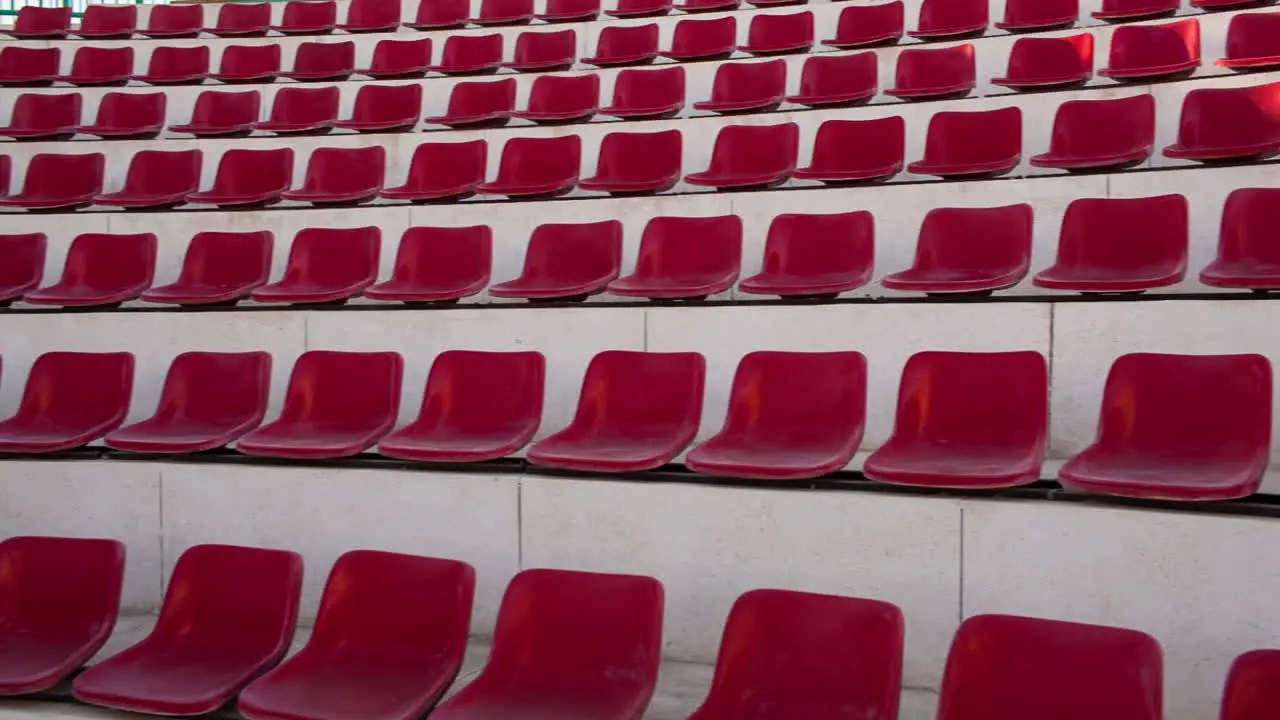 Empty red seats in amphitheater