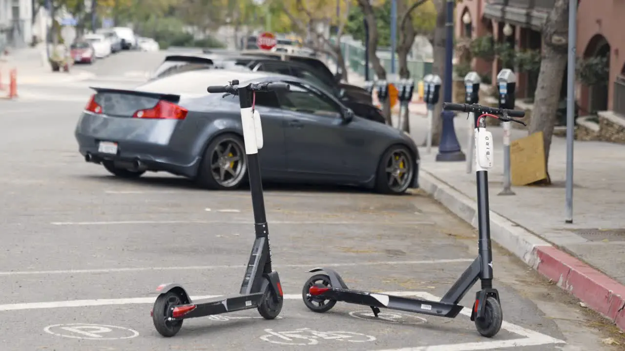 City Scooters in Designated Parking Spot on Street