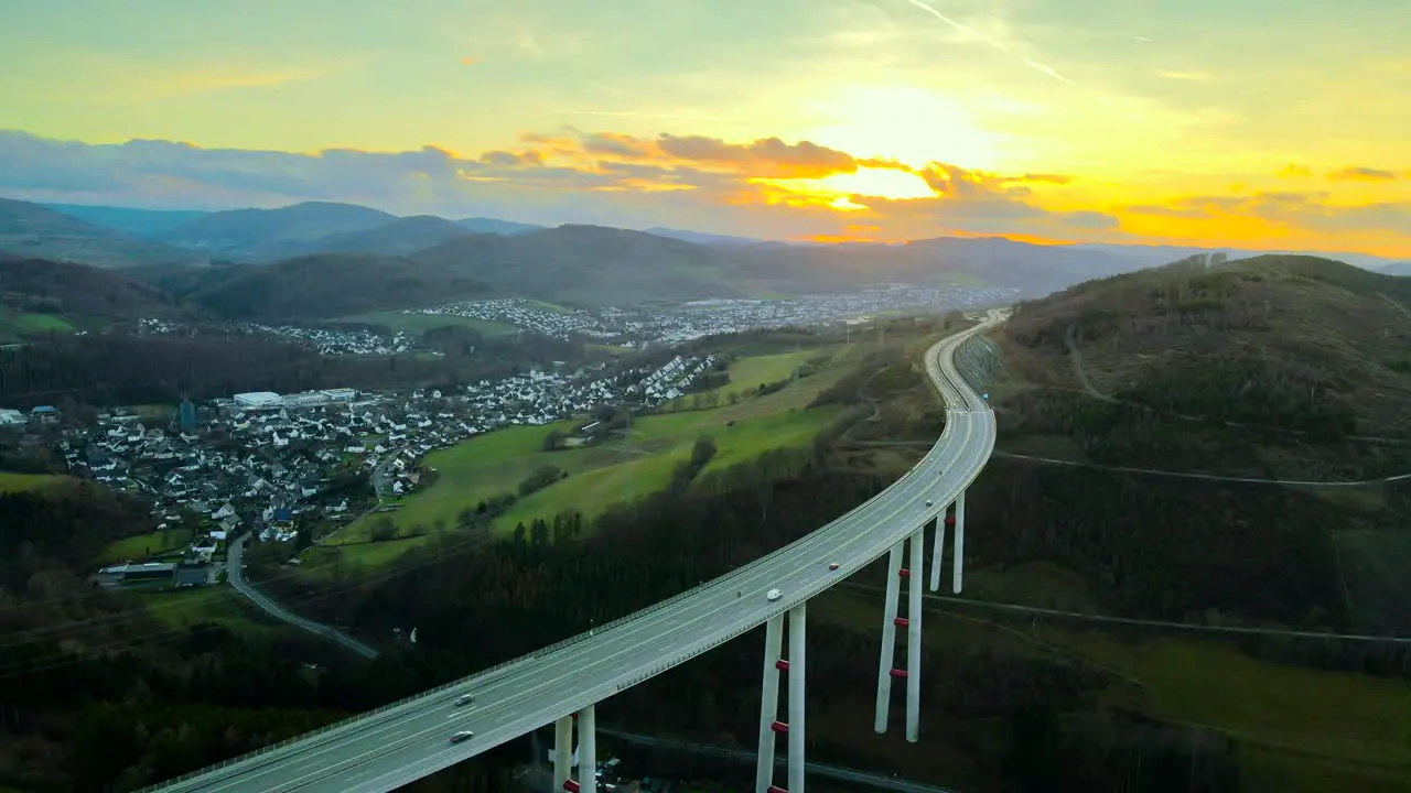 A Sunset Drive on NRW's Tallest Autobahn Bridge  Scenic View of Autobahn 46 in the Sauerland