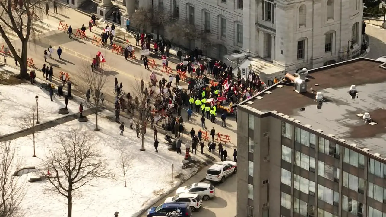 Kingston Ontario Police Block Freedom Protests with Counter Protesters