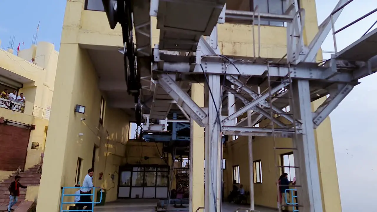 ropeway arriving at ropeway ground station from flat angle video is taken at pushkar rajasthan india on Aug 19 2023