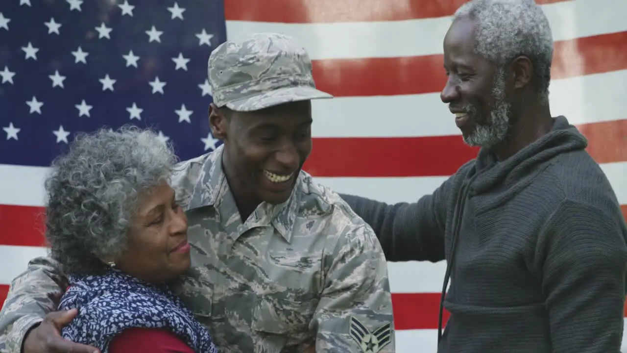 Soldier with his parents