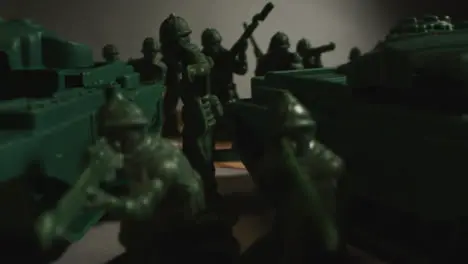 Tracking Shot of Toy Soldiers On Map of Ukraine 07