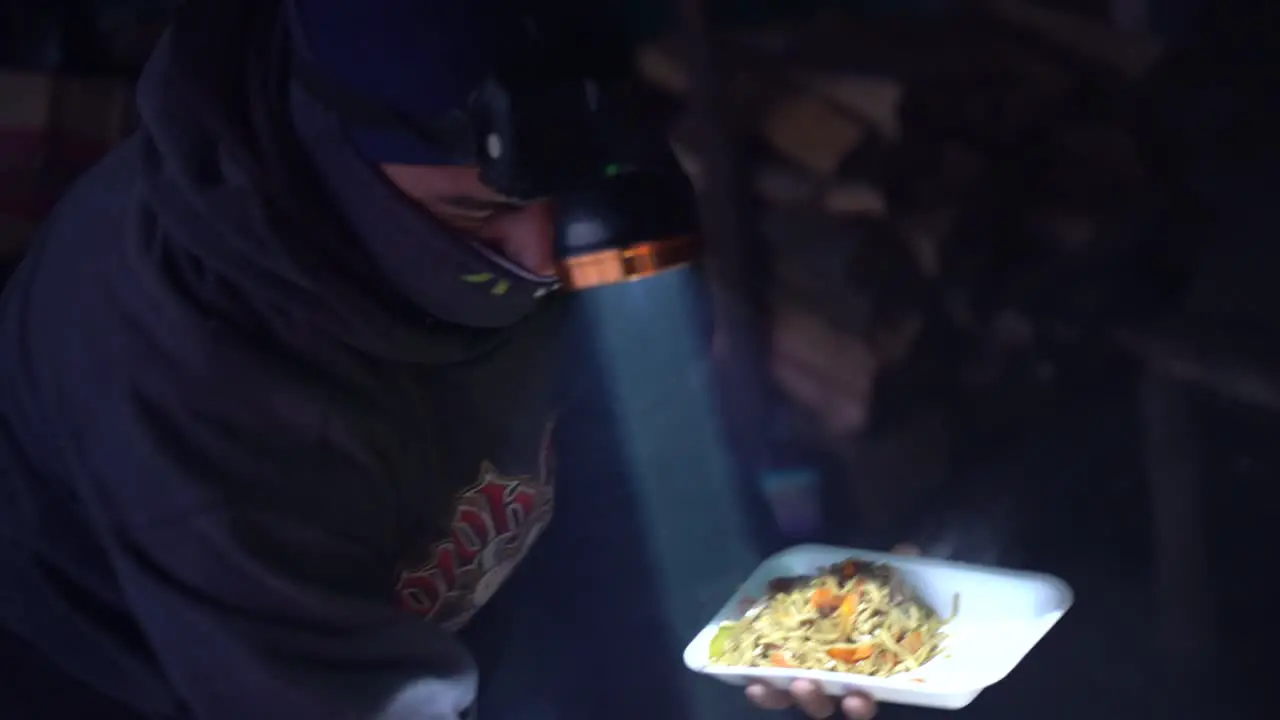 Sherpas preparing food on the Acatenango volcano in Guatemala