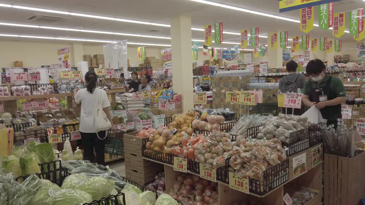 People Buy Groceries Inside Local Supermarket Inflation Food Crisis Concept