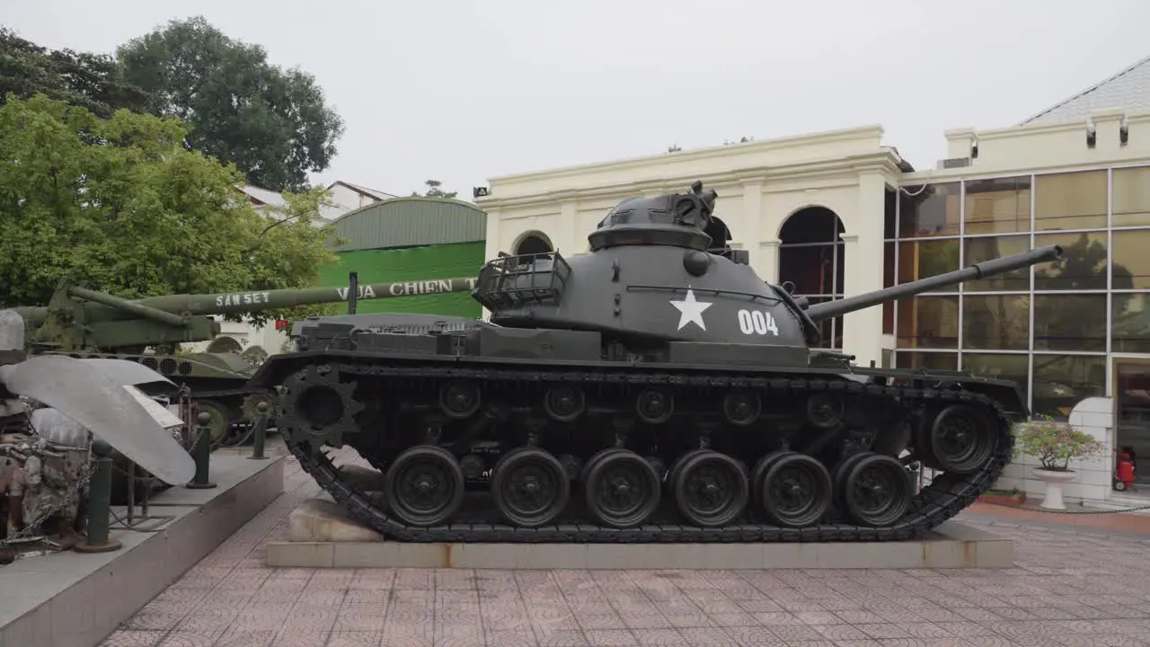 A tank from the Vietnam War period on display at the Vietnam Military History Museum in Hanoi Vietnam