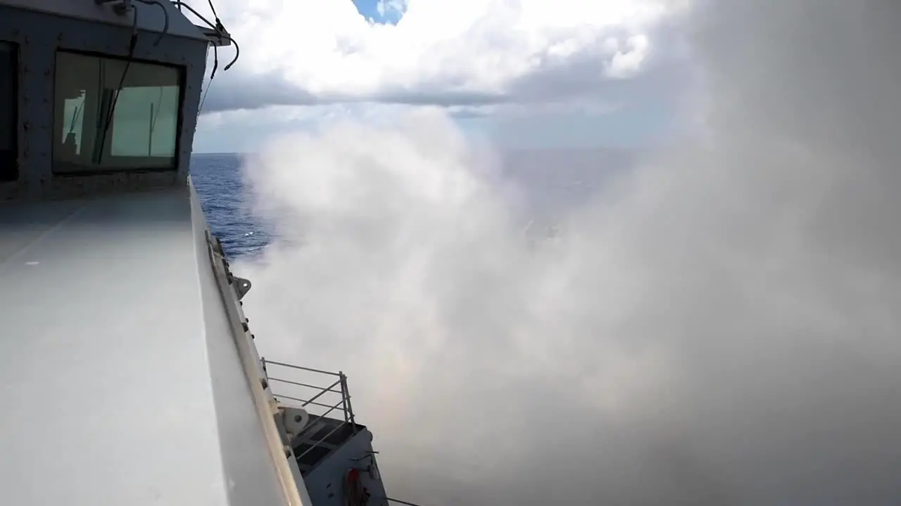 the Guidedmissile Destroyer Uss Chunghoon Launches Sm2 Missiles During A Maritime Training Exercise