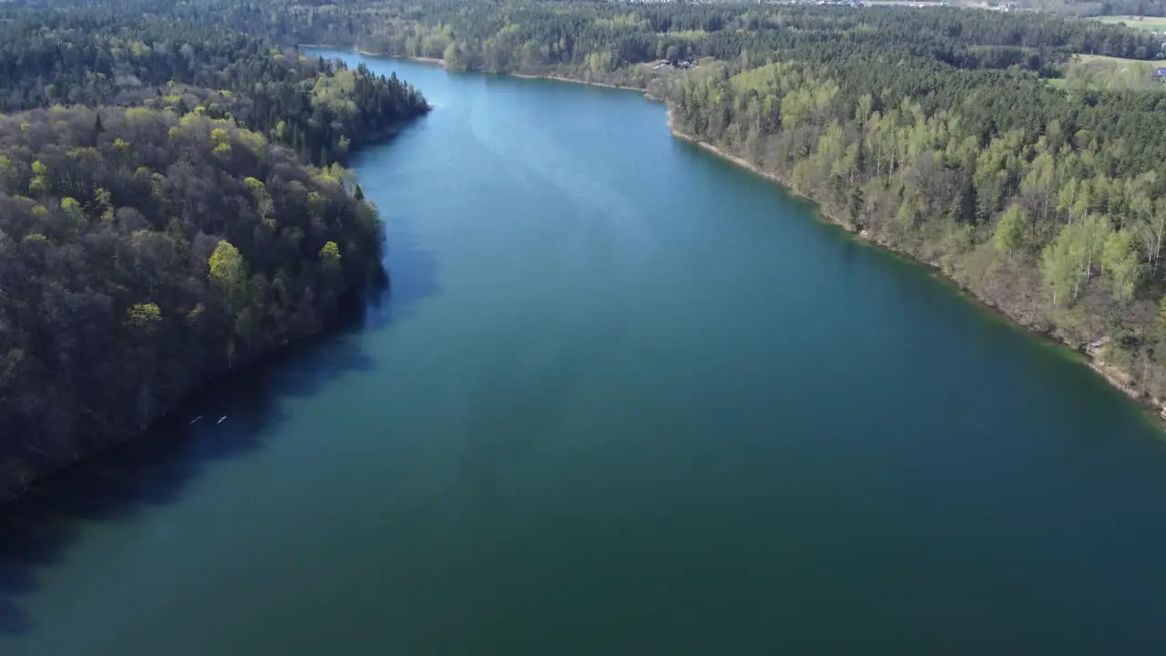 AERIAL Blue Lake in Lithuania