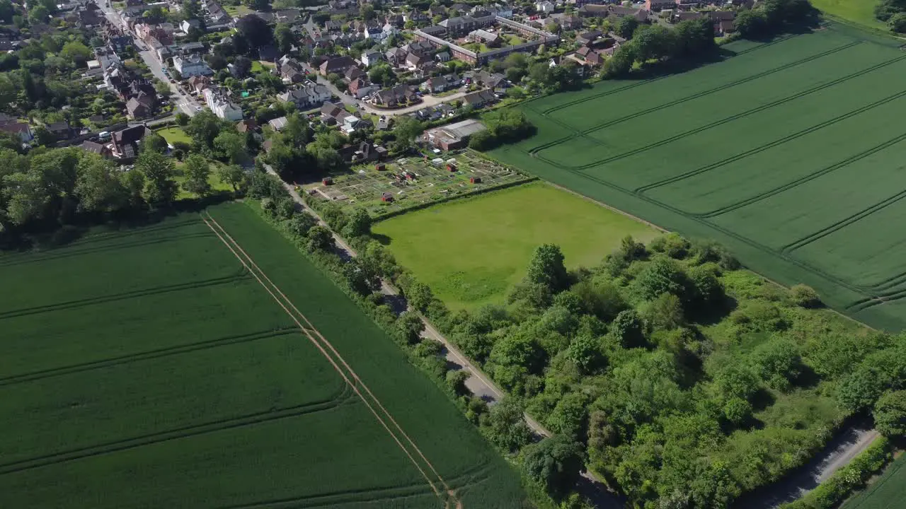 4K drone video of the crossroads near the village of Bridge near Canterbury