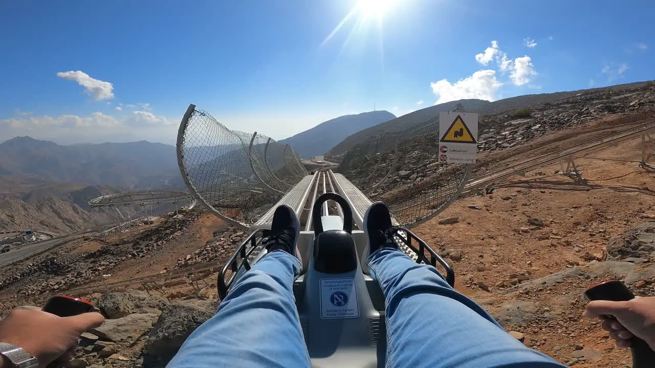 Jais Sledder the region's longest toboggan run at 1 885 metres at Jebel Jais in Ras Al Khaimah United Arab Emirates