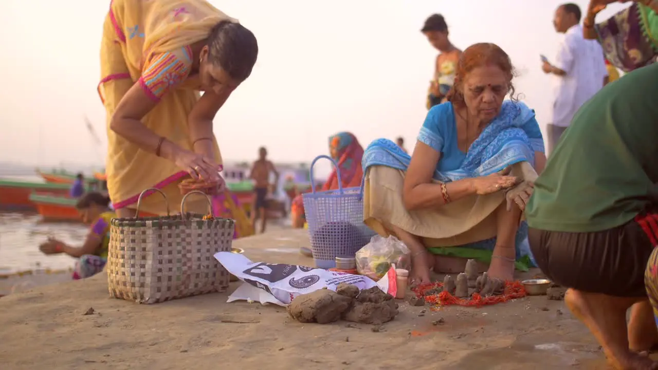 Indian Woman Making Models from Clay