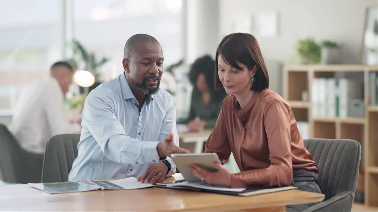 Business people clients and tablet in meeting