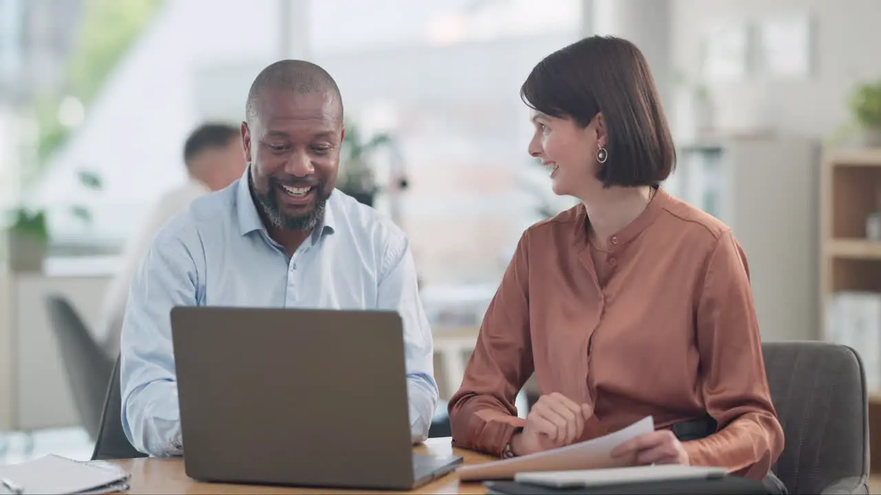 Business people clients and laptop in meeting