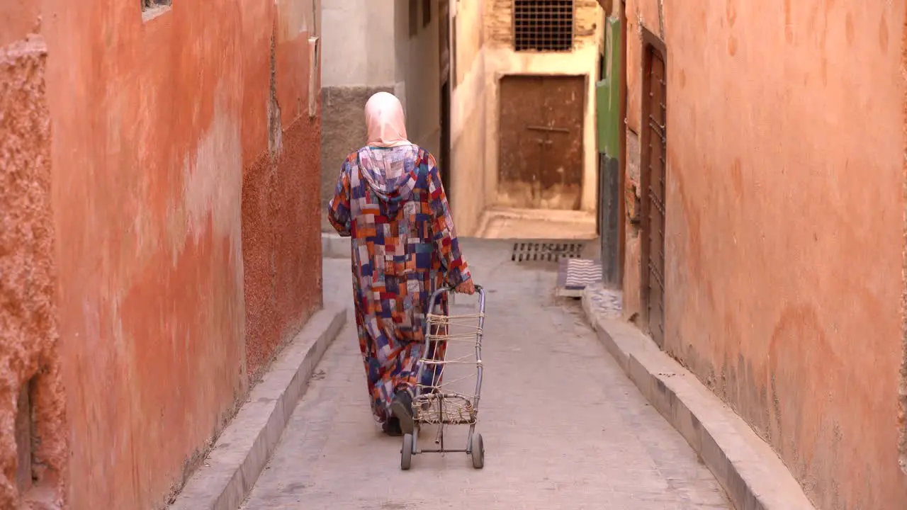 A woman walking in the streets of Rabat Morocco